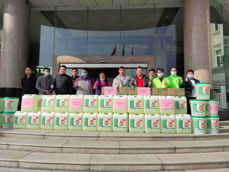 明亮化工捐贈84除菌液助力南村鎮(zhèn)換屆選舉疫情防控工作
